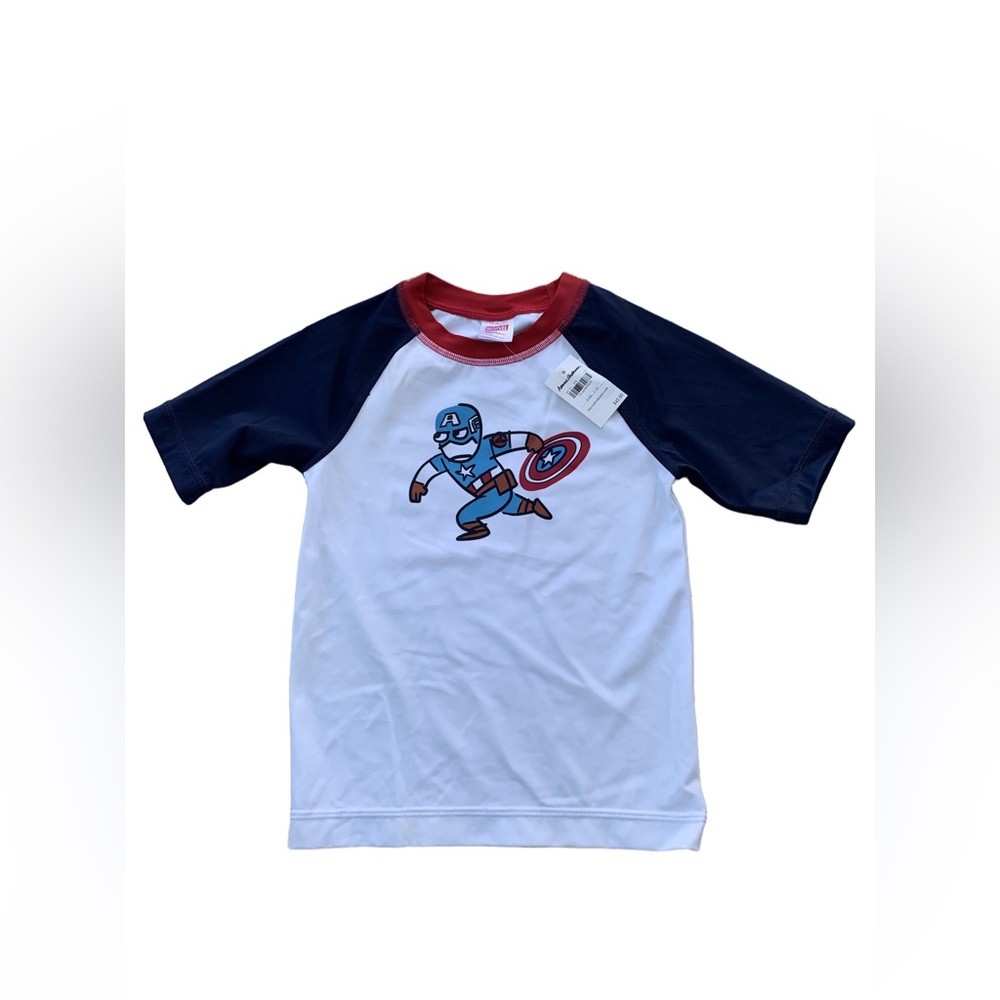 Hanna Andersson NWT Size 110, 5, Captain America Short Sleeve Rash Guard Swim